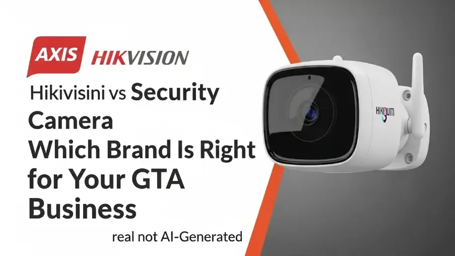 Banner comparing Axis, Hikvision and Ubiquiti cameras
