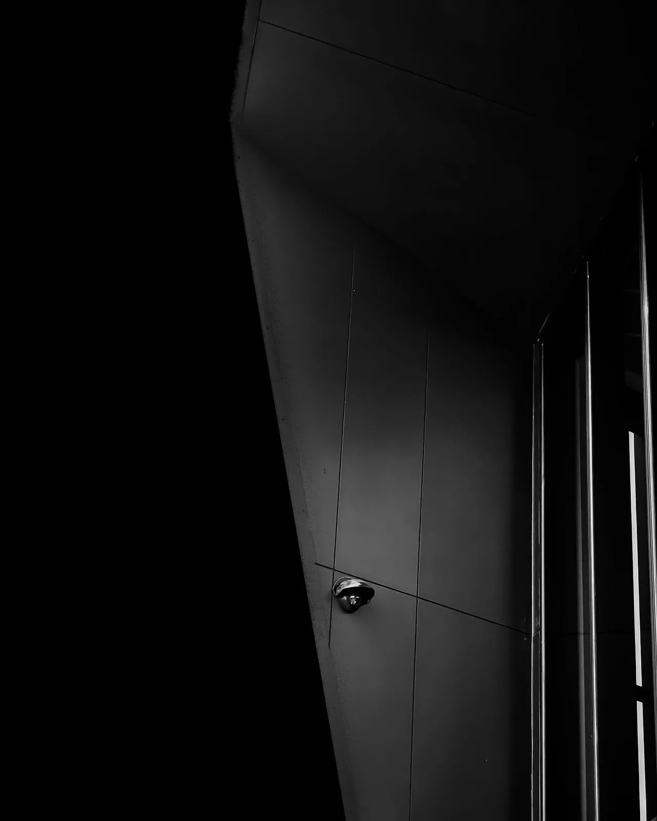 Small camera in a dark corridor