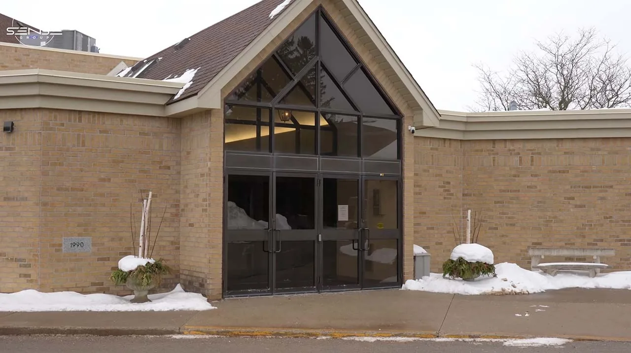 Church exterior in winter