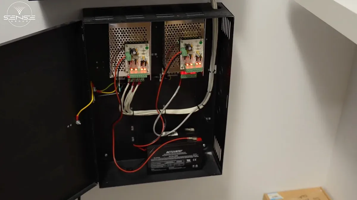 Open enclosure with two access control power supplies