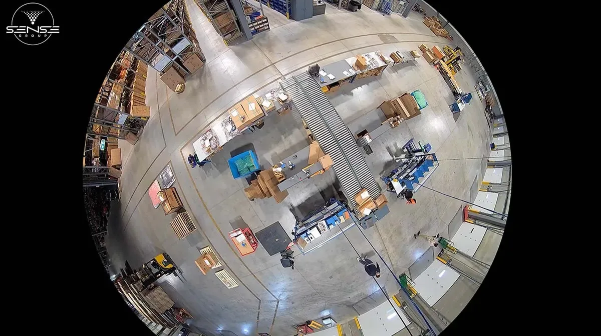 Fisheye camera view of the packing floor